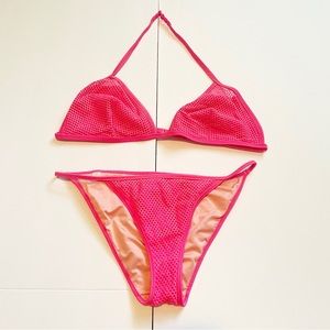 Victoria’s Secret Pink mesh two piece bikini size Large